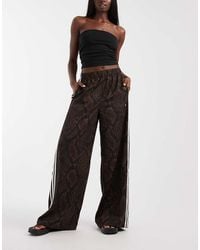 adidas Originals - Wide Leg Satin Track Pants - Lyst