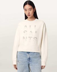 AllSaints - Sudadera Blanco Óptico Stacks Separo De - Lyst