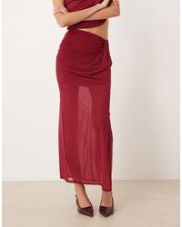 ASOS - Semi Sheer Mesh Twist Detail Maxi Skirt - Lyst