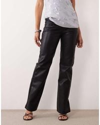 Lioness - Heartbreaker Lowrise Straight Leg Faux Leather Trouser - Lyst