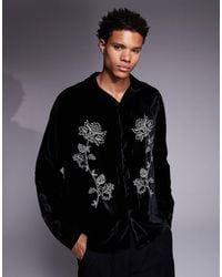 ASOS - – relaxed-fit-hemd aus samt - Lyst