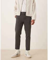 ASOS - Pantalon élégant ajusté en flanelle avec languettes réglables sur les côtés - Lyst
