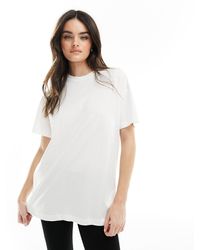 New Look - T-shirt oversize bianca a tinta unita - Lyst