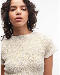 Daisy Street - Shirred Short Sleeve Top - Lyst