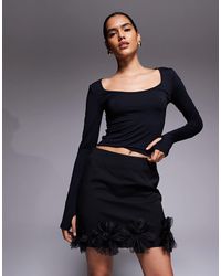 River Island - 3d Flower Detail Mini Skirt - Lyst