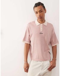 Prohibited - Abstract Knitted Short Sleeve Polo - Lyst