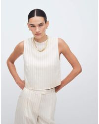 Mango - Cadena Linen Mix Sleeveless Top With Necklace Detail Co-Ord - Lyst