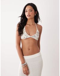 Miss Selfridge - Faux Shell Triangle Bra Top - Lyst