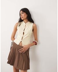 Miss Selfridge - Button Through Top With Mandarin Collar - Lyst