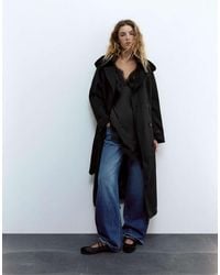 Pull&Bear - Fluid Long Trench Coat - Lyst