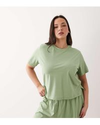 ASOS - Asos Design Curve Mix & Match Cotton Pyjama Oversized Tee With Side Splits - Lyst