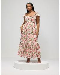 Yours Clothing - Floral Tiered Maxi Dress - Lyst