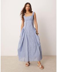 ASOS - Robe longue champêtre à encolure carrée et taille basse - Lyst