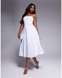 House Of Cb - Dolly Stretch Cotton A-Line Midi Sundress - Lyst