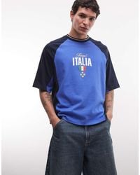 ASOS - Boxy Oversized T-Shirt With Italy Football Graphic - Lyst