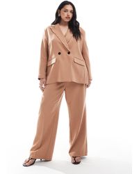 Vero Moda - Pantalon d'ensemble habillé large à chevrons - moka - Lyst