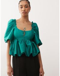 Reclaimed Vintage - Limited Edition Bubble Hem Top With exaggerated Sleeves - Lyst