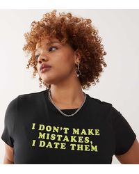 Noisy May - Baby Tee With Mistakes Print - Lyst