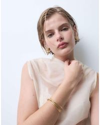ASOS - Waterproof Stainless Steel Cuff Bracelet With Cross-Over Design - Lyst
