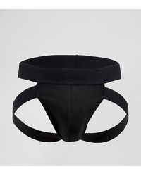 ASOS Plus Jock Strap With Leg Strap - Black