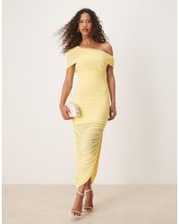 Forever New - Mesh Ruched Asymmetrical Midaxi Dress - Lyst