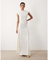 Mango - Sleeveless Cowl Back Maxi Dress With Lace Detail - Lyst