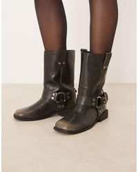 ASOS - Arley Flat Biker Boots - Lyst