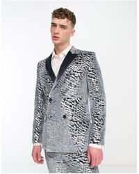 ASOS - Super Skinny Velvet Sequin Suit Jacket - Lyst