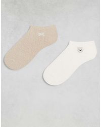 Boux Avenue - – 2er-pack kuschelige sneaker-socken mit schleifen- und bärenprint - Lyst