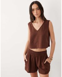 Nobody's Child - Joppa Linen Blend Elastic Waist Shorts - Lyst