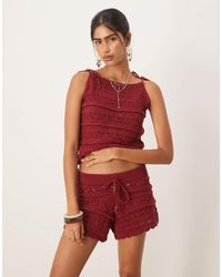 ASOS - Crochet Knit Cami Top Co-ord With Beaded Tie Strap Shoulders - Lyst