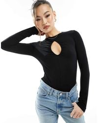 ASOS - Long Sleeve Bodysuit With Keyhole Cut Out - Lyst