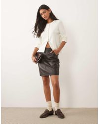 Barneys Originals - Crocodile Embossed Real Leather Skirt - Lyst