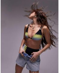 TOPSHOP - Triangle Bikini Top With Ombre Print - Lyst