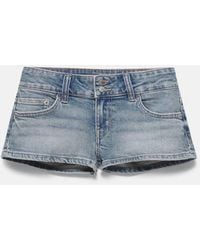 Pull&Bear - Denim Mini Short Met Dubbele Knopen - Lyst