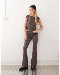 Collusion - Low Rise Ruched Fold-over Yoga Pants - Lyst