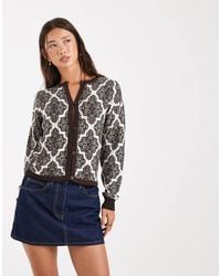 Native Youth - Tile Print Long Sleeve Cardigan - Lyst