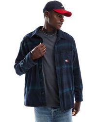 Tommy Hilfiger - Camicia Giacca Blu A Quadri - Lyst