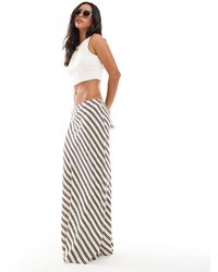ASOS - Falda Larga A De Corte Al Bies De Mezcla De Lino De - Lyst