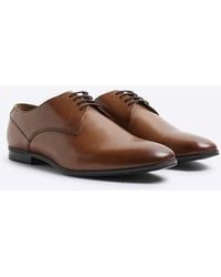 River Island - Leather Wide Fit Derby Shoes - Lyst