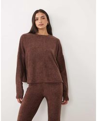 ASOS - Lounge Mix & Match Lightweight Fleece Long Sleeve Slouch Top - Lyst