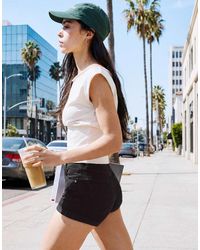 Bershka - Denim Roll-up Shorts - Lyst