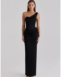 House Of Cb - Caprice Satin One Shoulder Maxi Dress - Lyst
