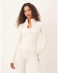 Tala - Chaqueta Amarillo Para Correr Con Cremallera Dayflex De -Blanco - Lyst
