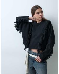 ASOS - Knitted Fringe Detailing Oversized Jumper - Lyst