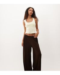ASOS - Asos Design Tall Lounge Mix & Match Rib Wide Leg Bottom - Lyst