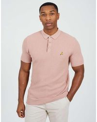 Brave Soul - Cotton Waffle Knit Embroidered Polo Shirt - Lyst