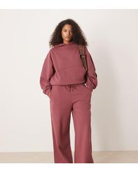 ASOS - Asos Design Curve Premium Heavyweight 500gsm Seamed Wide Leg Sweatpants - Lyst