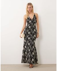 asos edition maternity embroidered floral maxi dress in dobby spot ASOS Asos Edition Maternity Embroidered Floral Maxi Dress In Dobby Spot in  Natural