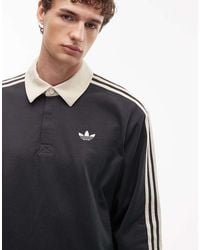 adidas Originals - Three Stripe Long Sleeved Polo - Lyst